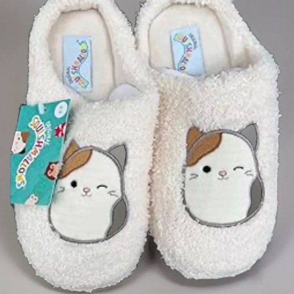 Original Squishmallows Kids Size Youth 11-12 Slippers Ivory Tabby Cat - Picture 5 of 5
